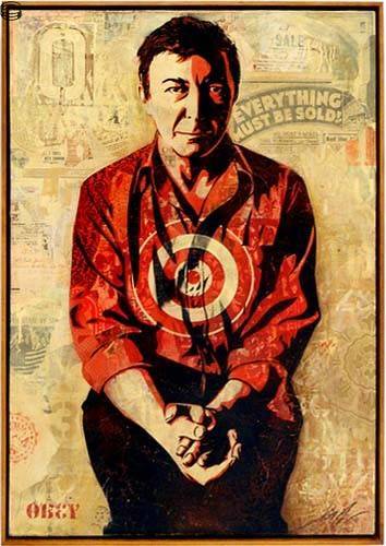 Shepard Fairey - Jasper Johns - Cream Stencil Collage/Canvas Edition