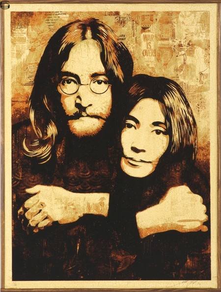 Shepard Fairey - John & Yoko Canvas 10 - Wood Edition