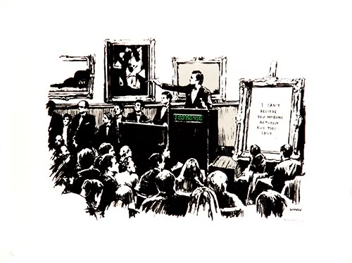 Banksy - Morons - White - Signed