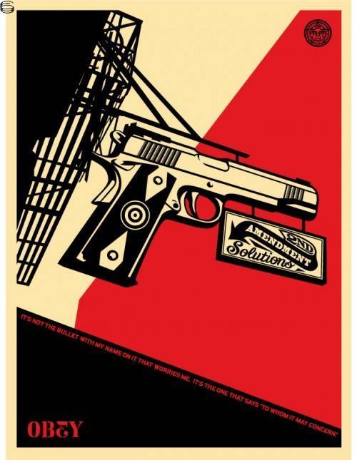 Shepard Fairey - 2nd Amendment Solutions - Sticker Edition
