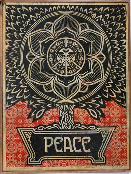 Shepard Fairey - Peace Tree - HPM Wood Edition