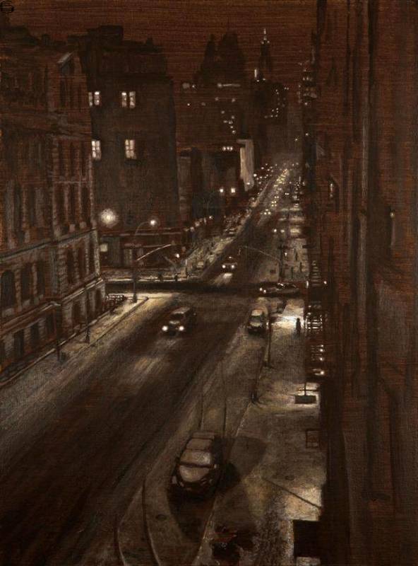 Winter Night on Centre St. 09