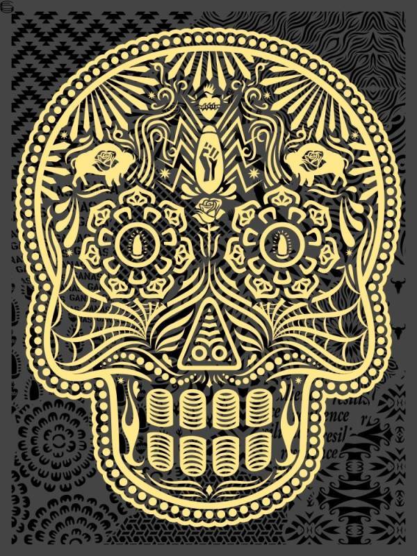 Dia De Los Muertos Collage Calavera