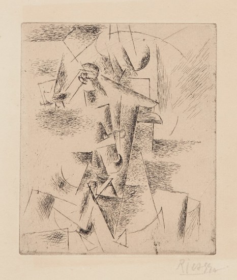 Tete de homme a la pipe (Head of a Man with a Pipe) (Bloch 23 Baer 32)