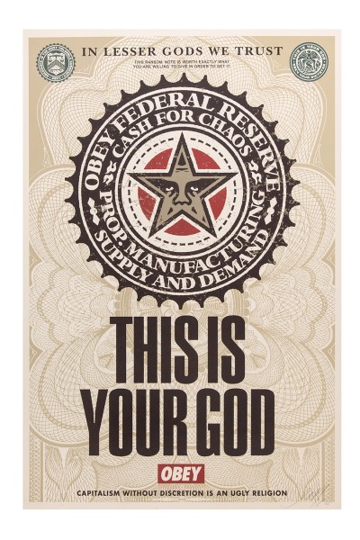 Shepard Fairey - Lesser Gods offset - First Edition