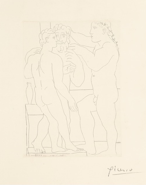 Deux hommes sculptes, pl. 52 (Bloch, 161 / Baer, 314B.)