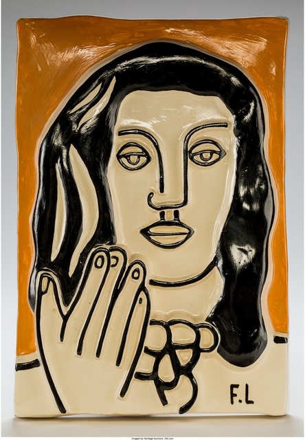 Visage aux deux mains sur fond orange (after)