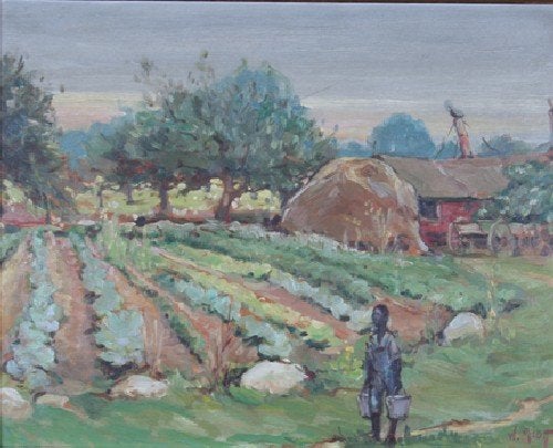 Farmhouse with Young Boy