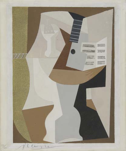 Gueridon avec Guitare et Partition (after)