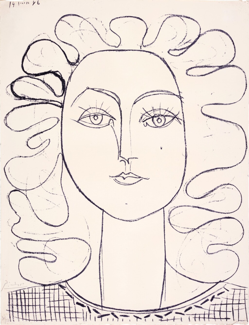 Francoise aux cheveux ondules (Bloch 403; Mourlot 47)