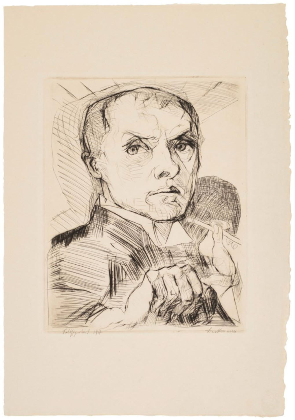 Selbstbildnis mit Griffel, from Gesichter (Self-Portrait with Stylus) (Hofmaier 105)