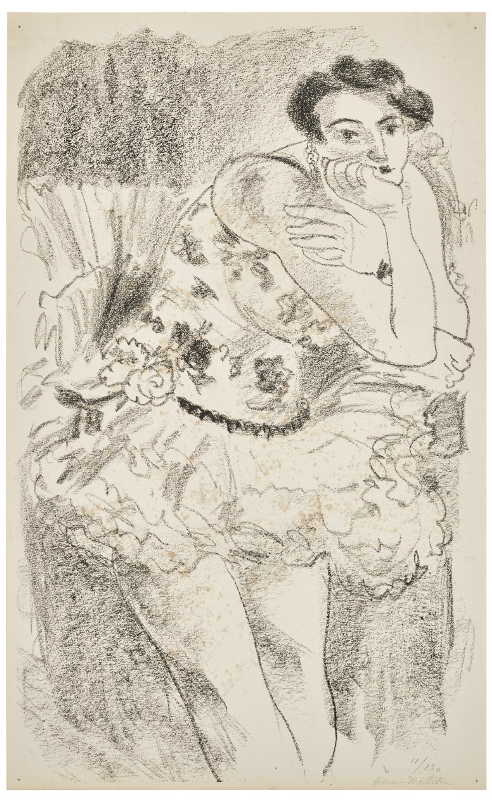 Danseuse debout, accoudee (from Dix danseuses) (Duthuit 482)