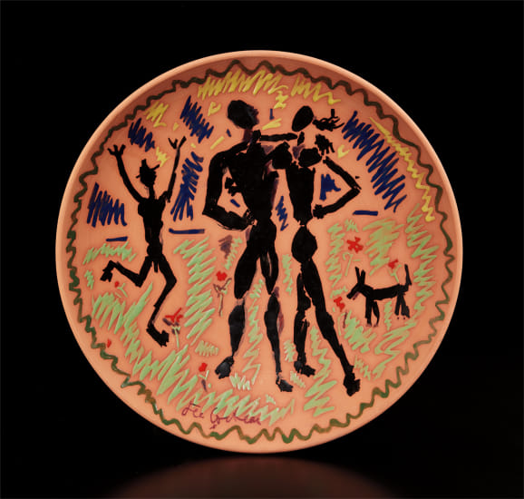 Le couple au chien (The Couple with Dog), from Le Satiricon (Guedras 125)