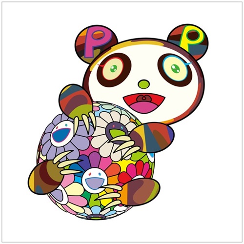 A Child's Panda Hugging A Flower Ball
