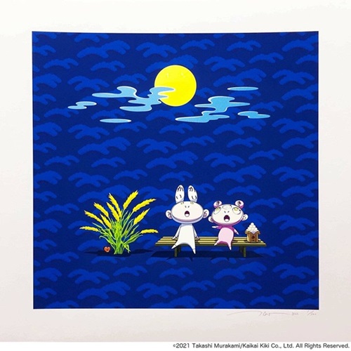 Snow, Moon, and Flower: Kaikai and Kiki Viewing the Moon